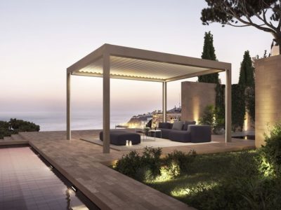 Terrassendach mit Beleuchtung Lamellendach Lamaxa L70