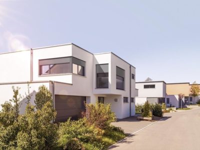 Rollladen mit integrierter Absturzsicherung VisioNeo Neubau-Aufsetz-Rollladen
